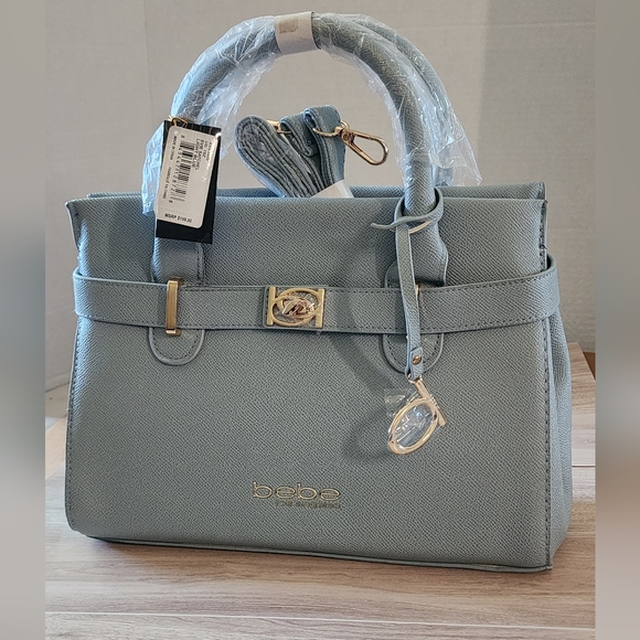 bebe Handbags - bebe | Evie Small Satchel In Light Blue NWT